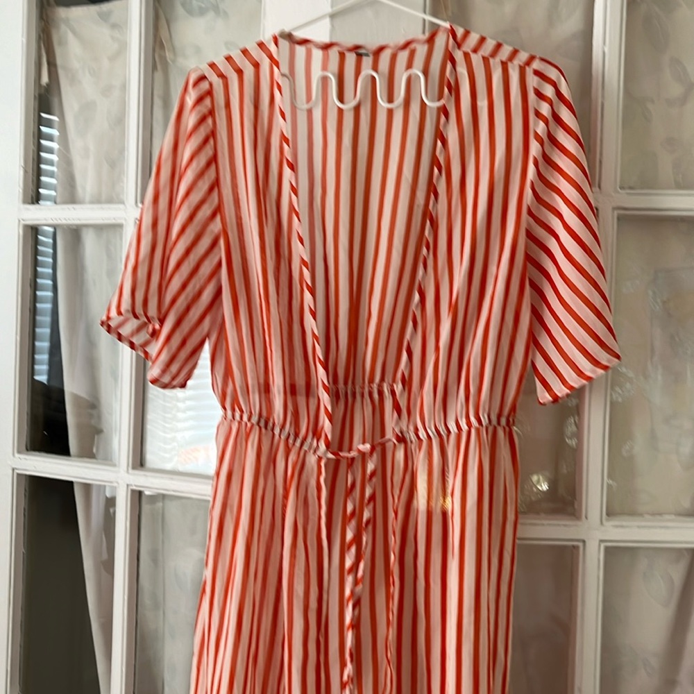 Orange/white stripe cover up